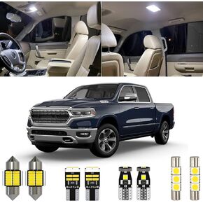 12 Piece 6000K White Ram Interior LED Light Kit Package Replacement for 2019 2020 2021 Dodge Ram 1500 2500 3500, with Placement Diagram and Install Tool