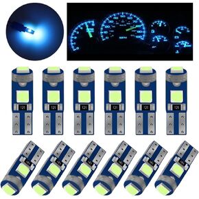 مصابيح T5 LED، 74 73 37 2721 لمبة LED بديلة 12 فولت، خالية من الأخطاء في Canbus الساطعة، متوافقة مع مؤشر لوحة أجهزة قياس ضوء لوحة القيادة للسيارة (أحمر)