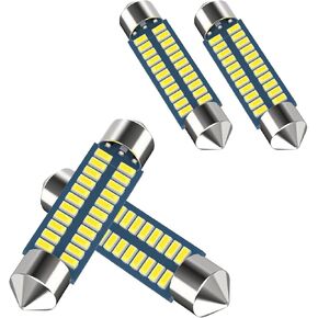 لمبة سيارة 578 LED 211-2 لمبة إكليل LED 41 مم 42 مم 1.65 بوصة 212-2 لمبة سيارة LED لخريطة السيارة ضوء القبة، 3014 رقاقة 6000 ك أبيض فائق السطوع لمبة سيارة داخلية LED (4 قطع) in Kuwait