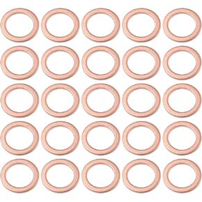 Oil Drain Plug Gaskets, 14mm 0.55" ID No.7603014106 for Mercedes-Benz A220 2019-2021 Aluminum Alloy Copper Tone, 25 Pcs