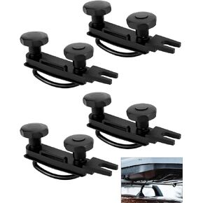 QWORK Universal Roof Box U-Bolt Clamps Set - Galvanized Steel with Rubber Gasket & Lock Nuts - 8 Pcs Fits up to 40mm Luggage Racks, Anti-Corrosion with Easy Installation