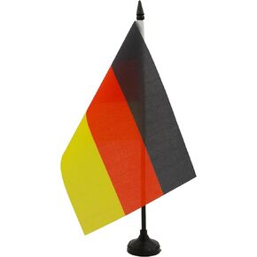 AZ FLAG Germany Table Flag 5'' x 8'' - German Desk Flag 21 x 14 cm - Black Plastic Stick and Base