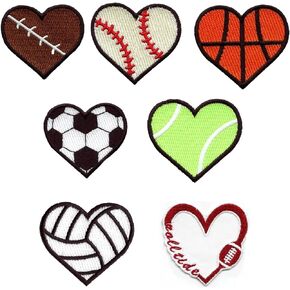 7 Pcs All Kinds of Ball Games Iron On Sew On Embroidered Patch for Jackets Backpacks Jeans and Clothes