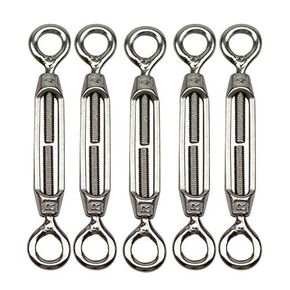 5pcs M4 Stainless Steel 304 Turnbuckle Wire Rope Tension (Hook & Hook)