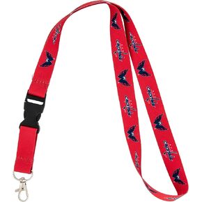 Desert Cactus Washington Capitals NHL National Hockey League Car Keys ID Badge Holder Lanyard Keychain Detachable Breakaway Snap Buckle (Lanyard 1 - Red)