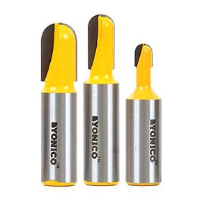 YONICO Round Nose Core Box Router Bit Set 3 Bit 1/2-Inch Shank 14360