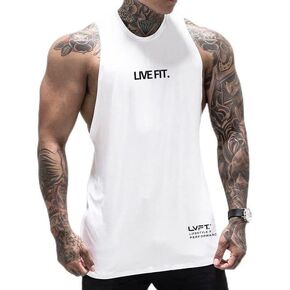 Men‘s Muscle-fit Athletic Tank Top, Casual Running Vest, Trendy American Activewear