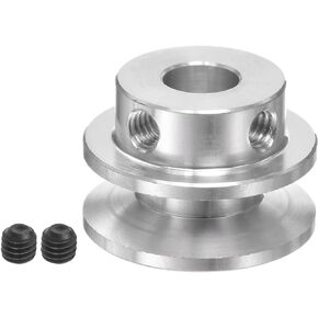 V-Type Pulley 8mm Bore 41mm Outer Dia Single Groove Aluminum Alloy for 3-5MM PU Round Belt Motor Shaft Drilling Machine