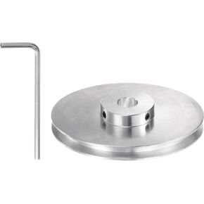 V-Type Pulley 12mm Bore 100mm Outer Dia Single Groove Aluminum Alloy for 6mm PU Round Belt Motor Shaft Drilling Machine with Installations
