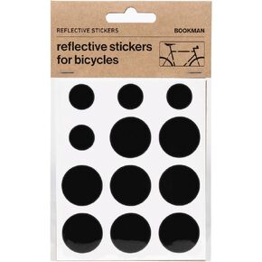 Bookman Reflective Stickers, Dots - Bike Stickers - Reflective Tire Stickers, 8 x Large and 4 x Small