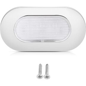 Aramox Marine Deck Light, 12V Stainless Steel White LED Marine Boat Yacht Oblong Courtesy Light Stair Deck Usage