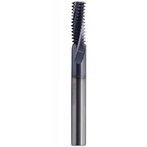 1/2-13 Solid Carbide Thread end Mill - AlTiN Coated, 3 Helical Flute - .370" Cutting Diameter, 3/8" Shank Diameter, 13 Pitch Length of Cut(1.00), 3-1/2" Overall Length