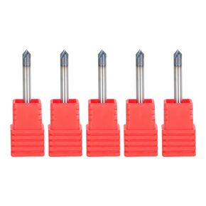 1/8 Inch 4 Flute Carbide End Mill 90 Degree Chamfer 1-1/2 Inch Overall Length x 1/8 Inch Shank Diameter Suitable for Aluminum Cutting Non Ferrous Metal Up Cutting 5 Pieces