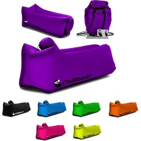 Inflatable Lounger Air Sofa Couch, Inflatable Lounger Hammock with Pillow, Beach Inflatable Couch, Anti Leak Single Layer Nylon Couch for Outdoor Camping, Hiking and Beach (Purple), CHB-1