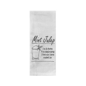 Mint Julep Recipe Tea Towel