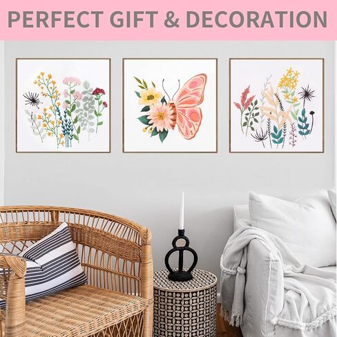 3 مجموعات من أدوات التطريز للمبتدئين البالغين، مجموعات غرز متقاطعة للبالغين مع زهور ونباتات الفراشة، مجموعات تطريز يدوية مع 3 قطع قماش للتطريز، 3 تعليمات، 3 أطواق تطريز، 6 إبر in Kuwait