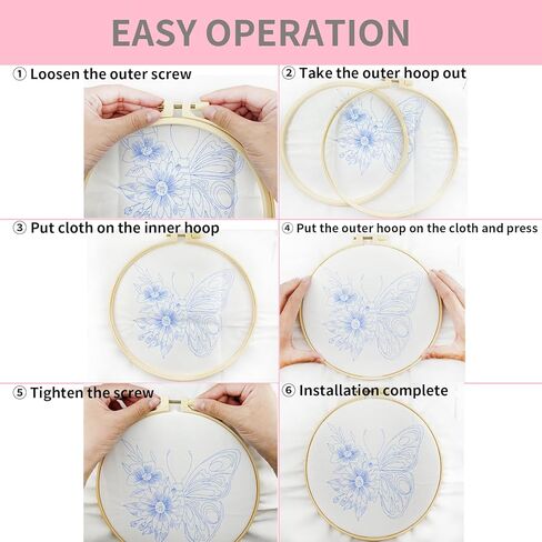 3 مجموعات من أدوات التطريز للمبتدئين البالغين، مجموعات غرز متقاطعة للبالغين مع زهور ونباتات الفراشة، مجموعات تطريز يدوية مع 3 قطع قماش للتطريز، 3 تعليمات، 3 أطواق تطريز، 6 إبر in Kuwait