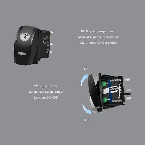 12 فولت قارب الروك التبديل أضواء سطح السفينة الأزرق Led 5Pin SPST ON Off تبديل التبديل مقاوم للماء البحرية يخت التبديل in Kuwait