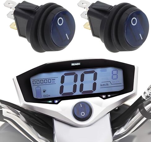 The Lord of the Tools 4 قطع DC12V 20A SPST 3 Pin 2 موضع مفتاح هزاز مقاوم للماء مفتاح هزاز مستدير مع ضوء LED تشغيل/إيقاف لسيارة شاحنة قارب التحكم البحري أزرق أحمر أصفر أخضر in Saudi Arabia