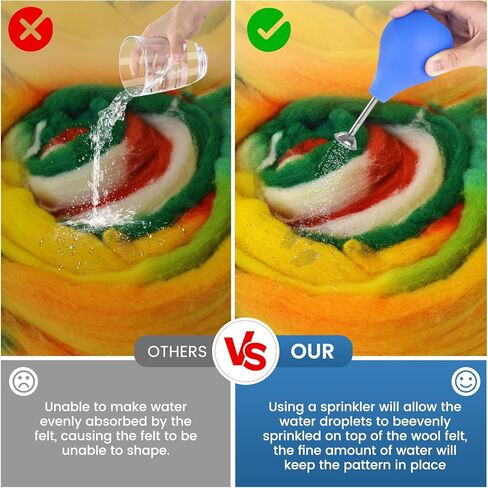 Ball Brause Sprinkler for Wet Felting, Sprinkler Ball Brauser, Wet Felting Water Sprinkler Supplies with 2Pcs Linen Water Sprinkler Spray for Felting Equipment in Kuwait