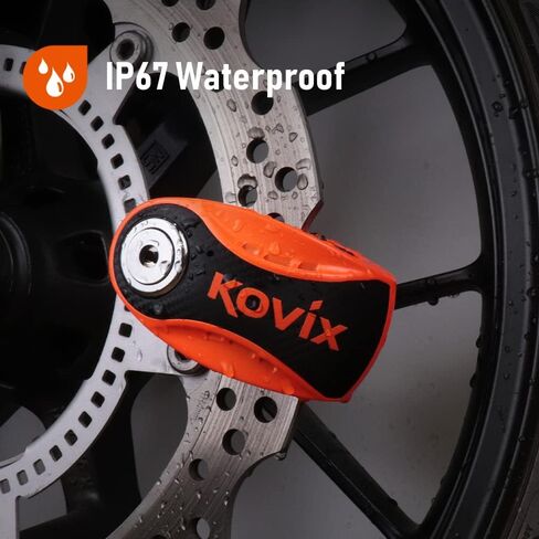 Kovix KNX6 الصلب 120dB صفارة الإنذار مكبح قرصي قفل 6 مللي متر قفل دبوس IP67 مقاوم للماء دراجة نارية الأمن الفلورسنت البرتقالي in Saudi Arabia