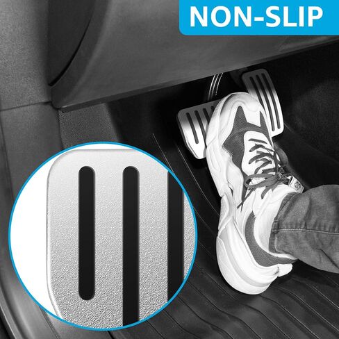 Motrobe 2016-2024 Tesla Model Y Model 3 Foot Pedal Pad Replacement Auto Aluminium Pedal Covers Accelerator Brake Foot Pedal Extenders Accessories(Set of 2) in Kuwait