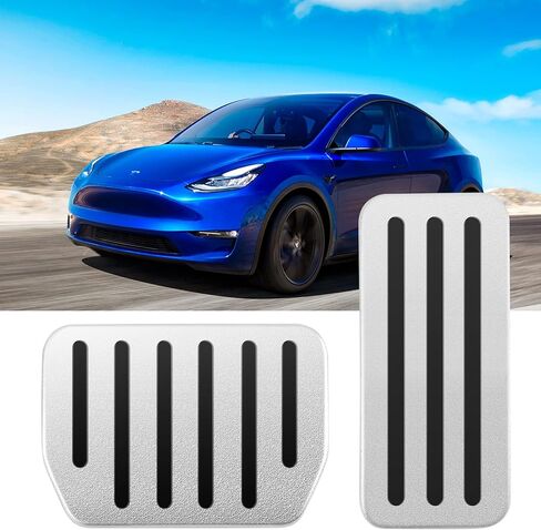 Motrobe 2016-2024 Tesla Model Y Model 3 Foot Pedal Pad Replacement Auto Aluminium Pedal Covers Accelerator Brake Foot Pedal Extenders Accessories(Set of 2) in Kuwait