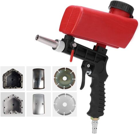 90PSI 700mL Portable Sand Blaster Gun, Pneumatic Hand Held Sandblasting Machine Industrial Adjustable in Saudi Arabia