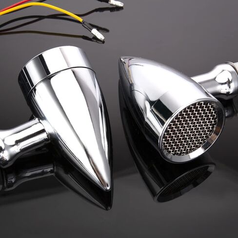 أضواء إشارات الانعطاف LED للدراجة النارية ومؤشر أمامي وخلفي عالمي متوافق مع Harley Davidson Cruiser Iron Softail Street Bike Honda Shadow Kawasaki Vulcan (B#Chome-Amber) in Kuwait