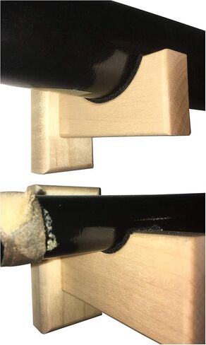 حامل حائط لعرض مضرب البيسبول - مصنوع يدويًا في الولايات المتحدة الأمريكية من خشب القيقب الصلب مع بطانة لباد ومسامير مخفية - شماعة مضرب أفقية (طبيعية) in Kuwait