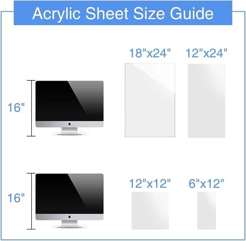 ورقة أكريليك NIUBEE مقاس 12 × 24 بوصة (قطعتان)، لوحة لوحة من البلاستيك البرسبيكس بسمك 1/8 بوصة للعلامة، وإطار الصورة، والحرف اليدوية، ومشروعات العرض التي تصنعها بنفسك in Kuwait