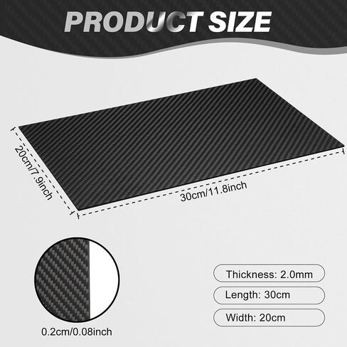 3 Pcs Carbon Fiber Sheets 2.0 x 200 x 300mm Twill Matte Laminate Plates 3K Carbon Fiber Board 2.0mm Thickness Carbon Fiber Panels in Saudi Arabia