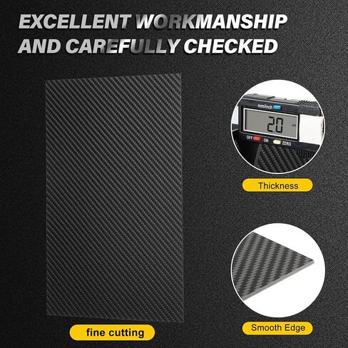 3 Pcs Carbon Fiber Sheets 2.0 x 200 x 300mm Twill Matte Laminate Plates 3K Carbon Fiber Board 2.0mm Thickness Carbon Fiber Panels in Saudi Arabia