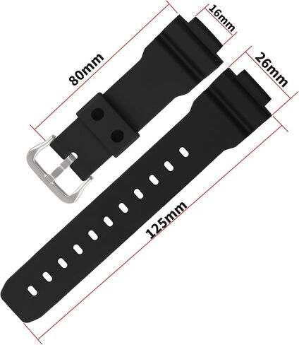 16mm× 26mm 71606395 Resin Watch Band replacement for Casio G-shock DW-9051 DW-9052 DW-004C Strap Wirstband accessories for Men and Women in Saudi Arabia