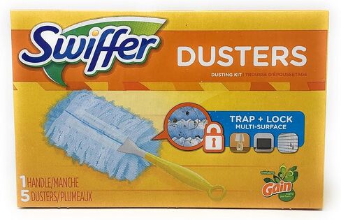 Procter & Gamble 74330 Dusters Starter Kit، ألياف قفل الغبار، 6 مقابض، أزرق/أصفر، رائحة مكتسبة in Kuwait