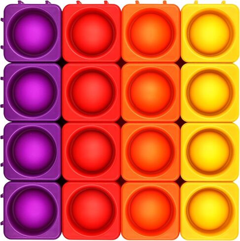 Premium Silicone Pop Fidget Blocks for Endless Joy and Education - Vibrant Pop Blocks for Imaginative Play and Puzzle Games-Toy Gift for Kids(16PCS-2) in Saudi Arabia