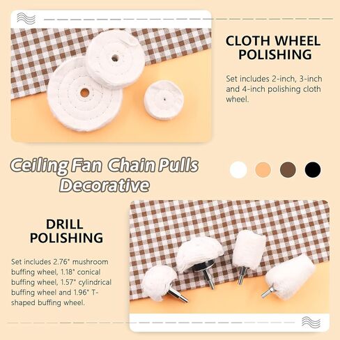 مجموعة عجلات تلميع مكونة من 13 قطعة، تتضمن 5 مركبات مصقولة و4 عجلة تلميع مع ساق 1/4 بوصة و3 عجلة تلميع ومغزل، لمجوهرات طحن المقاعد in Kuwait