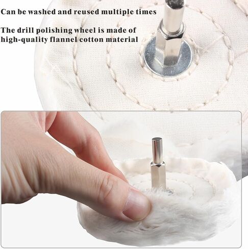 عجلة تلميع للمثقاب، مجموعة تلميع العجلات 11 قطعة للمثقاب مع أعمدة سداسية 0.25 بوصة، أداة تلميع على شكل عجلة لإطارات المصابيح الأمامية للسيارة متعددة الألومنيوم والكروم والفولاذ المقاوم للصدأ. in Kuwait