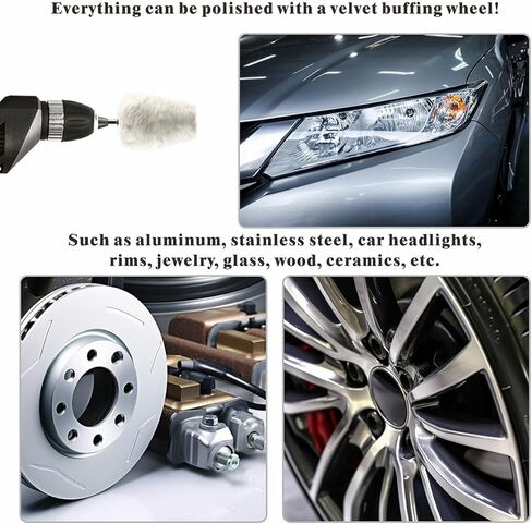 عجلة تلميع للمثقاب، مجموعة تلميع العجلات 11 قطعة للمثقاب مع أعمدة سداسية 0.25 بوصة، أداة تلميع على شكل عجلة لإطارات المصابيح الأمامية للسيارة متعددة الألومنيوم والكروم والفولاذ المقاوم للصدأ. in Kuwait