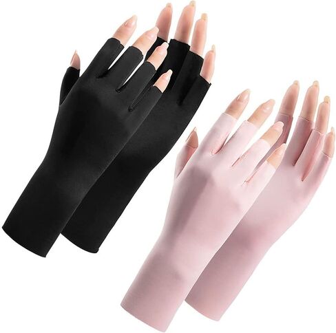 Cool Ice Silk Fingerless Gloves for Women Summer Sunblock Non-Slip UV-Protect Light-Thin Driving Gloves Girl in Saudi Arabia