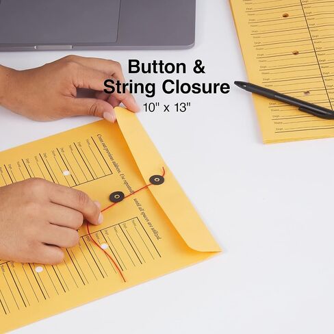 Staples 472993 Button-and-String Kraft Inter-Depart. Envelopes 10-Inch X13-Inch Brown 100/Bx in Saudi Arabia