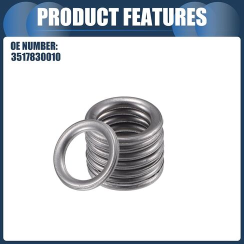 Oil Drain Plug Gaskets, 12mm 0.47" ID No.3517830010 for Toyota 4Runner 2010-2018 Aluminum Alloy Silver Tone, 25 Pcs in Saudi Arabia