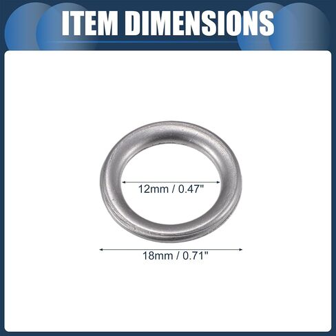 Oil Drain Plug Gaskets, 12mm 0.47" ID No.3517830010 for Toyota 4Runner 2010-2018 Aluminum Alloy Silver Tone, 25 Pcs in Saudi Arabia