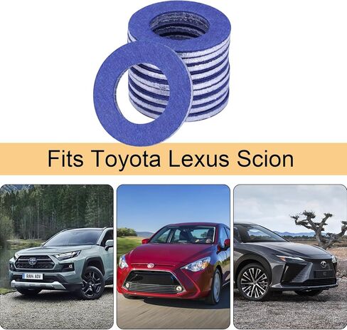 10pcs 12mm Aluminum Oil Drain Plug Gaskets Crush Washers Seals, Replacement for The Part # 90430-12031 Compatible with Lexus Toyota Scion CT200h ES350 Prius Tundra Sienna Tacoma 4Runner RAV4 in Kuwait