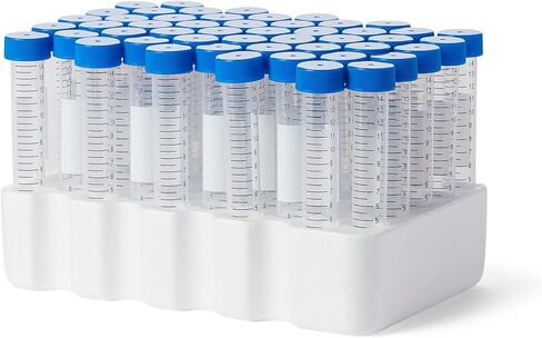 United Scientific ™ D1003 أنابيب الطرد المركزي ذات القاع المخروطي من مادة البولي بروبيلين مع تدرجات سوداء، غطاء أزرق، سعة 15 مل، عبوة من 50 in Kuwait