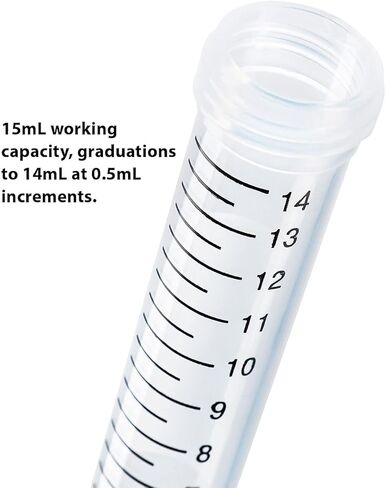 United Scientific ™ D1003 أنابيب الطرد المركزي ذات القاع المخروطي من مادة البولي بروبيلين مع تدرجات سوداء، غطاء أزرق، سعة 15 مل، عبوة من 50 in Kuwait