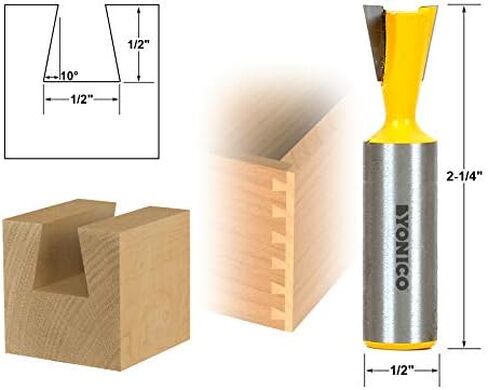 YONICO Dovetail Router Bit 14 Degree X 1/2-Inch 1/4-Inch Shank 14114q in Saudi Arabia