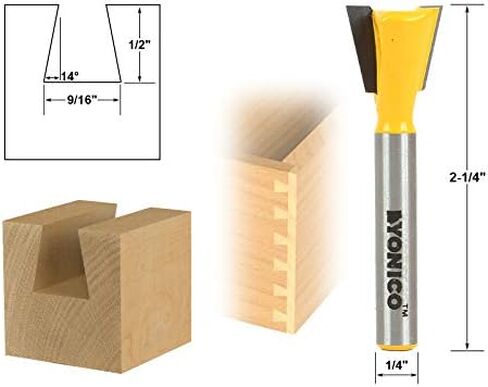 YONICO Dovetail Router Bit 14 Degree X 1/2-Inch 1/4-Inch Shank 14114q in Saudi Arabia