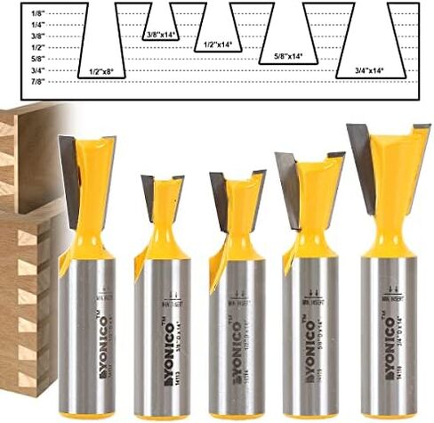 YONICO Dovetail Router Bit 14 Degree X 1/2-Inch 1/4-Inch Shank 14114q in Saudi Arabia