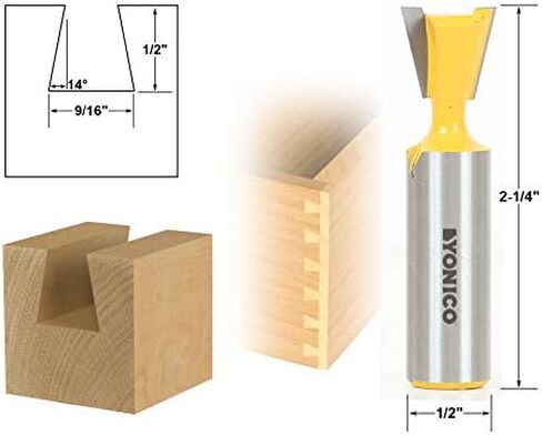 YONICO Dovetail Router Bit 14 Degree X 1/2-Inch 1/4-Inch Shank 14114q in Saudi Arabia